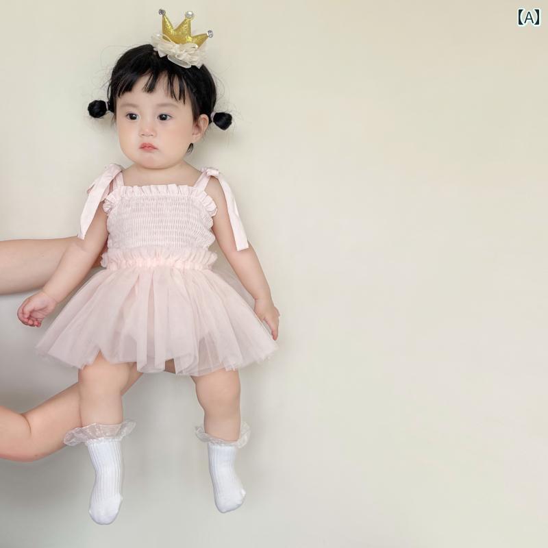 ベビー かわいい ドレス ベビー サマー スイート サスペンダー ドレス ベビーな メッシュ プリンセス ..