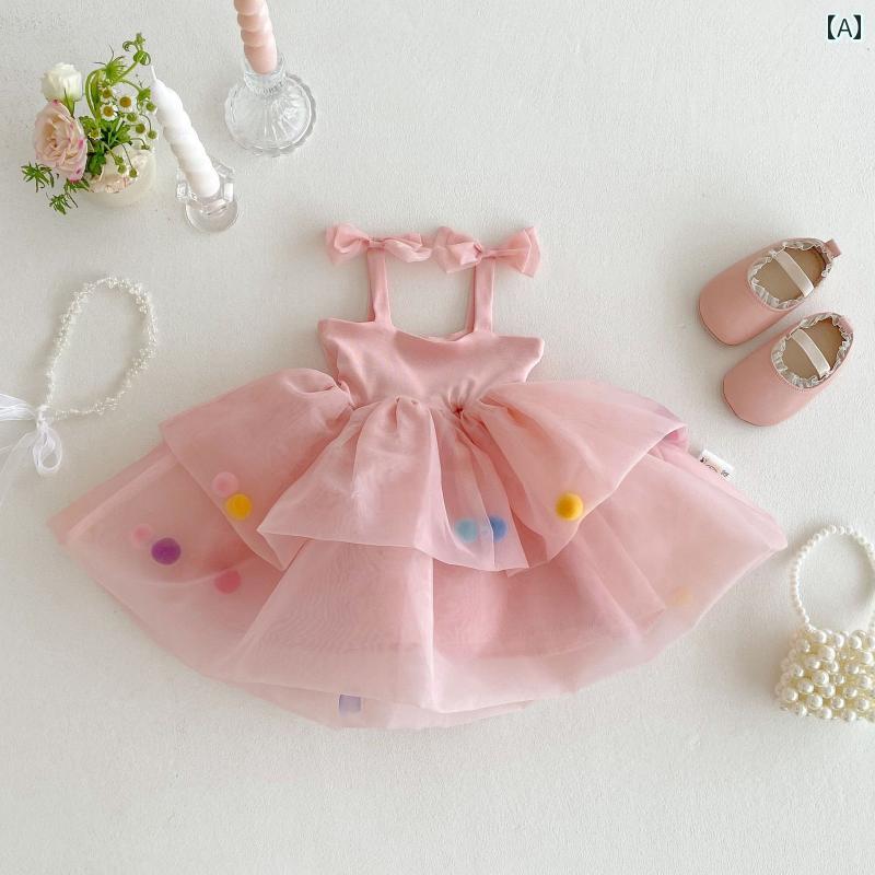 ベビー かわいい ドレス 女の子 サマー ドレス ベビー バースデー プリンセス 100日 服 ノースリーブ ..