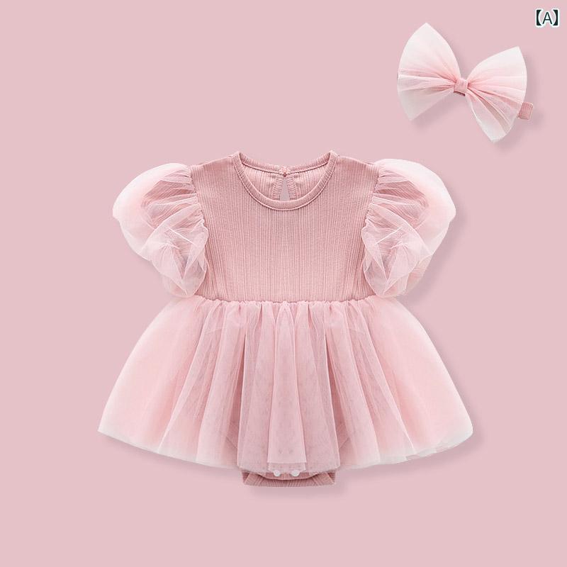 ベビー 靴下 カジュアル ベビー バッグ サマー ドレス 新生児 満月 百日 宴 プリンセス パフスリーブドレス 女の 赤ちゃん 一歳