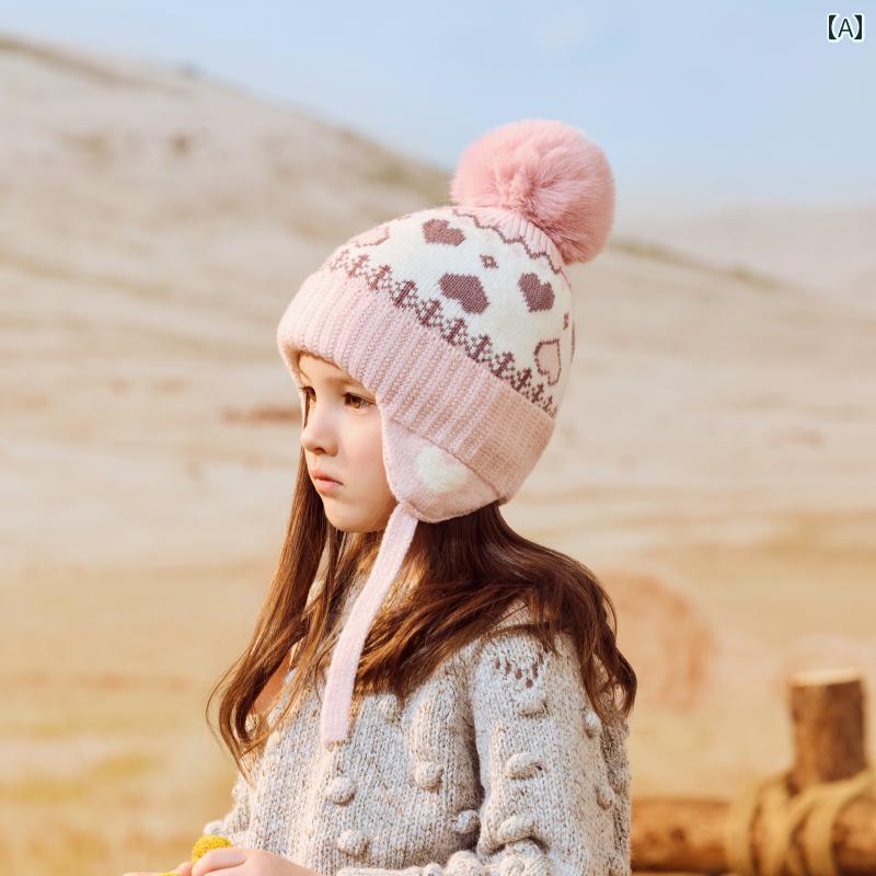 ニット帽 かわいい カジュアル 子供用 帽子 秋冬 女の子 ウール 韓国 ベルベット ベビー ニット 帽 男..