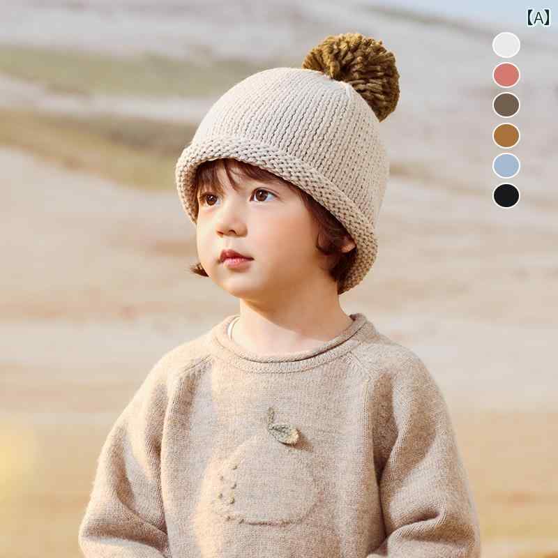 ベビー用 ニット帽 かわいい 子供用 ウール 帽子 ベビー 秋冬用 韓国 男の子用 ニット 女の子用 耳あて..