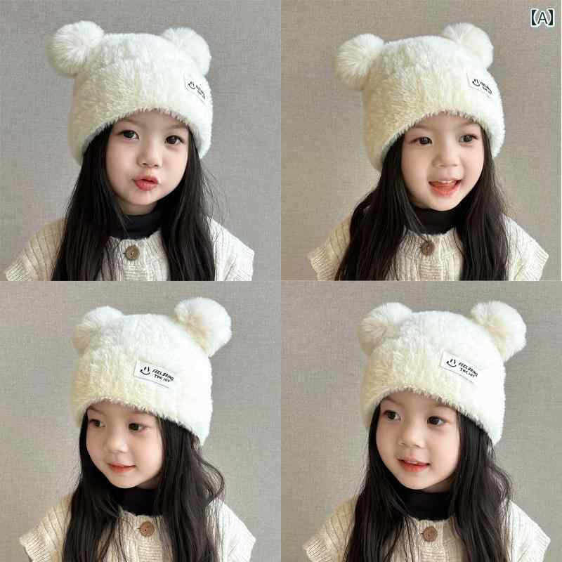 ベビー用 ニット帽 かわいい 女の子 帽子 秋冬 2024 スタイル かわいい プリンセス ガール イヤーマフ ..