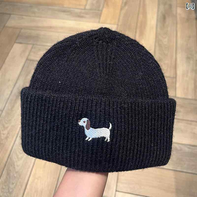 ベビー用 ニット帽 かわいい 子供用 帽子 子犬用 ウール プルオーバー 女の子用 暖かい 男の子用 赤ち..