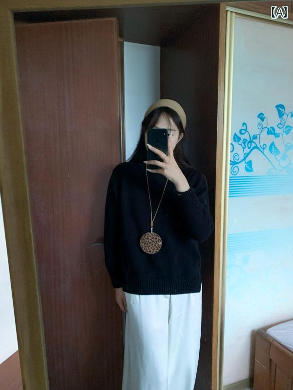 タートルネック フィット感 レディース 100 % コットン ハーフ タートルネックセーター レディース 秋..