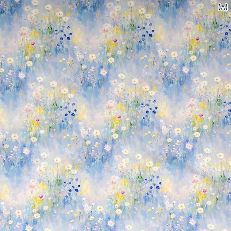 DIY 布 生地 油絵の 花柄 コットン 40年代 ポプリン デジタル プリント 生地 子供用 シャツ ドレス 服