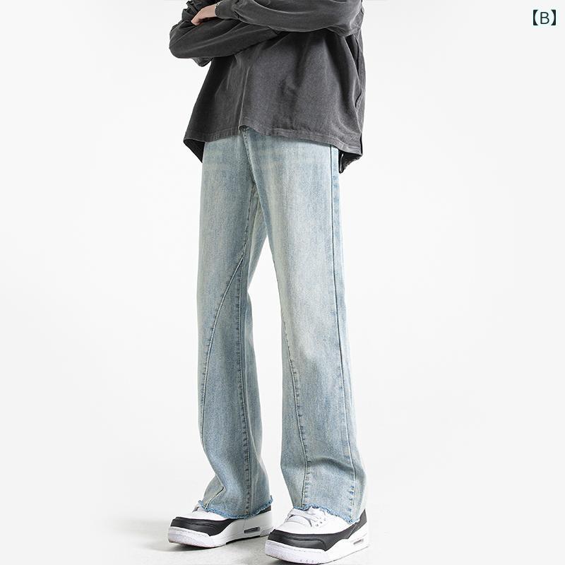 フレア パンツ 男性用 ウォリアー アメリカン ストリート フレアジーンズ メンズ 春秋 2025 ボーイズ カジュアル バイブ ロング パンツ