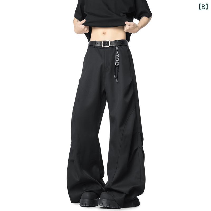 フレア パンツ 男性用 V 37 アメリカン スタイル クリーン フィット ホワイト プリーツ フレア パンツ メンズ ストリート モ ッピング カジュアル