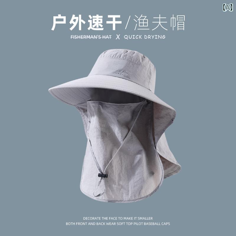釣り ハット 帽子 女性用 サンハット フルフェイス マスク 付き アウトドア 登山 帽子 首 保護 紫外線 防止 釣り フィッシャーマン ハット 男性用