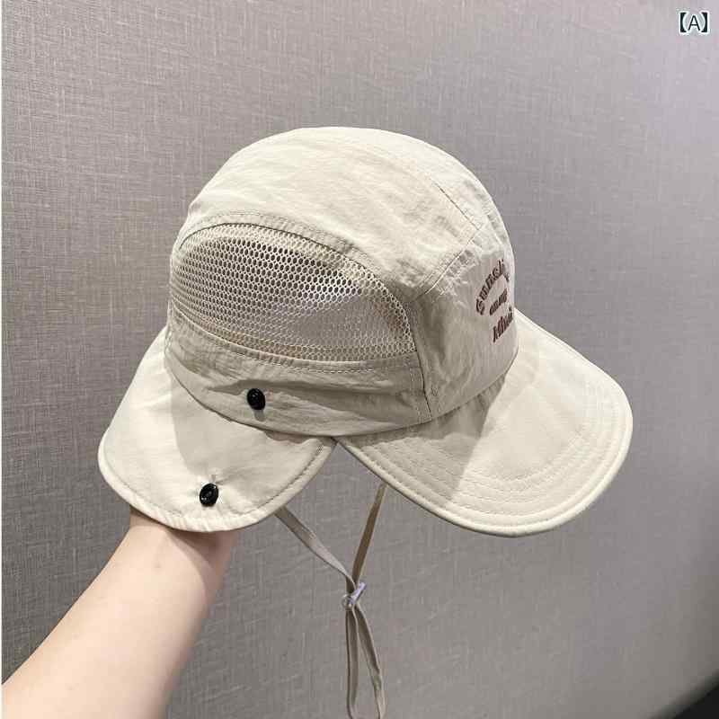 釣り ハット 帽子 アウトドア用 速乾 メッシュ 通気性 フィッシャーマン ハット 男女兼用 首 保護 夏用 サンハット キャンプ 釣り 登山 帽子