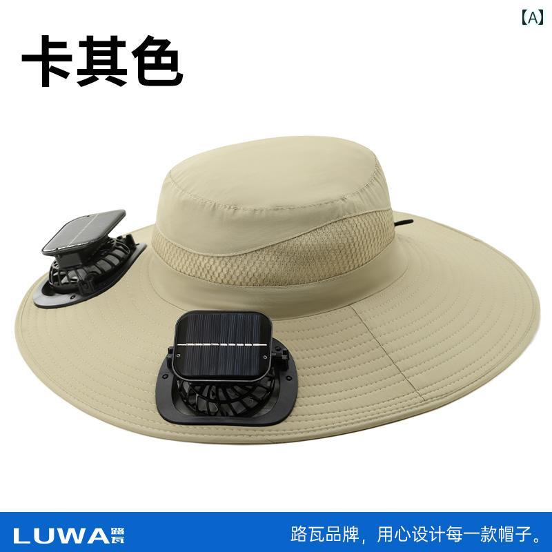 釣り ハット 帽子 Luwa 夏用 サンハット ファン 付き ソーラー 充電 フィッシャーマン ハット メンズ つば 広 アウトドア用