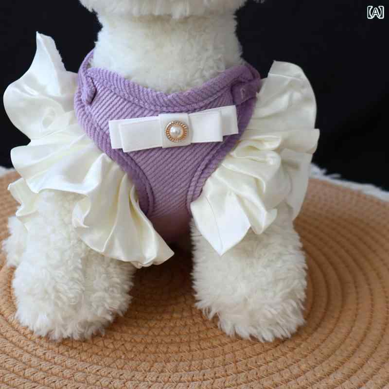 犬用 ハーネス グッズ 犬用 リード 猫用 ロープ ベスト チェストハーネス テディ ビション プリンセス ..