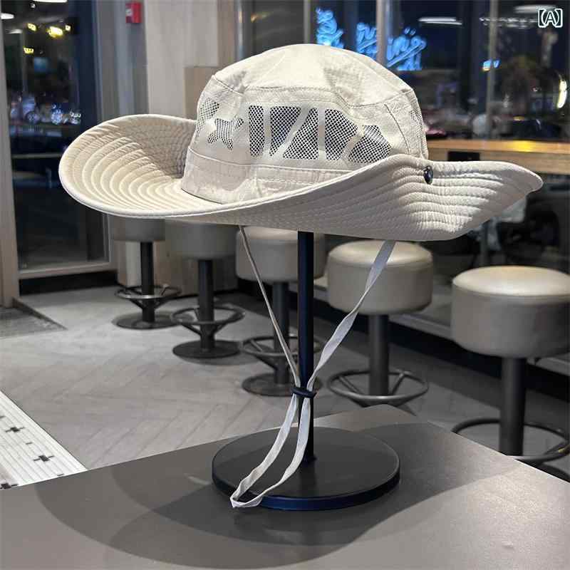 釣り ハット 帽子 メッシュ 通気性 登山 帽子 男女兼用 夏 アウトドア つば 広 ハイキング 釣り サンハット ウエスタン カウボーイ