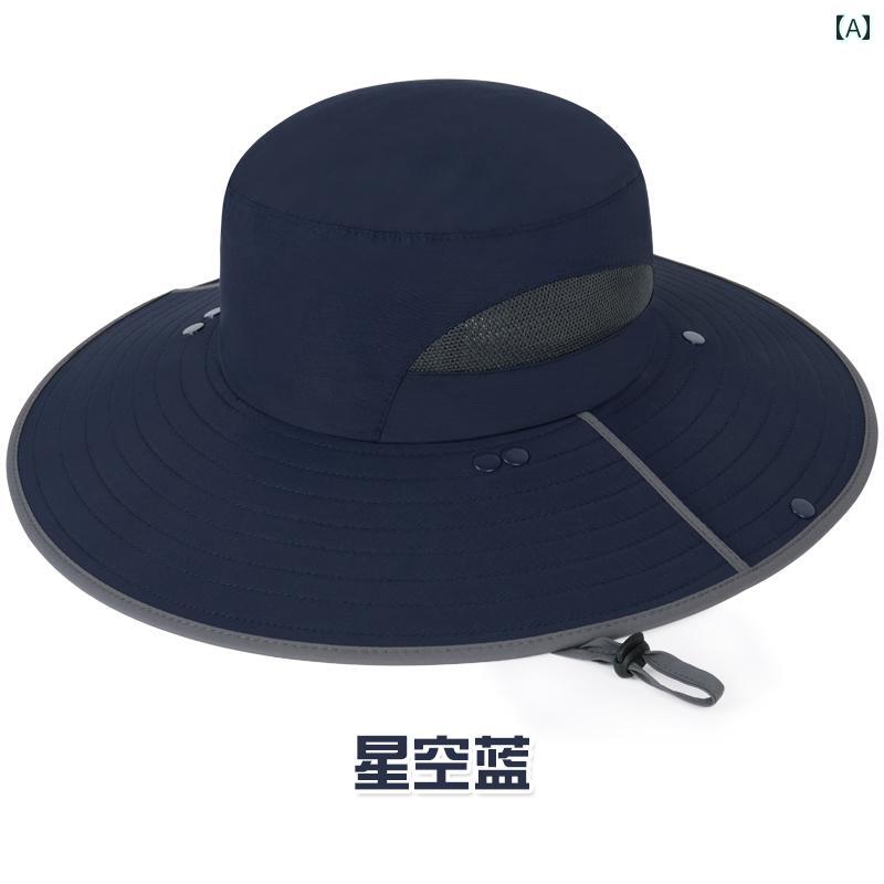 釣り ハット 帽子 日よけ 帽子 メンズ 夏の 屋外 釣り 登山 日焼け防止 漁師の つば 広 通気性の