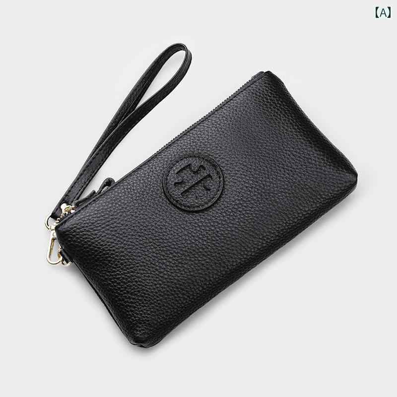 おしゃれ クラッチバッグ レディース トップレイヤー 牛革 クラッチバッグ レディース ロング 革 スタイルな シンプル 薄手 ソフトレザー スマートフォン コイン バッグ