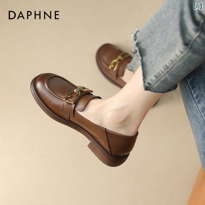 レディース ローファー 革靴 ダフネ ローファー レディース フラット 英国 風 レザーシューズ 2025 春 レディースシューズ ハーフ スリッパ ソフト