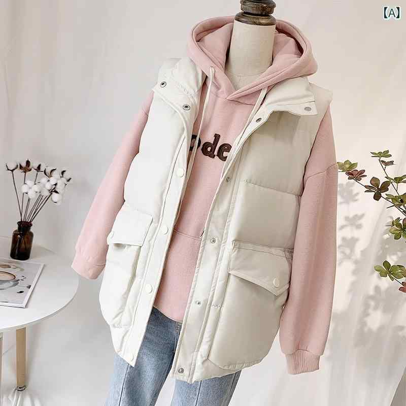 アウター ダウン ベスト 秋冬 ダウン コットン ベスト レディース 大きいサイズ ゆったり アウター パ..