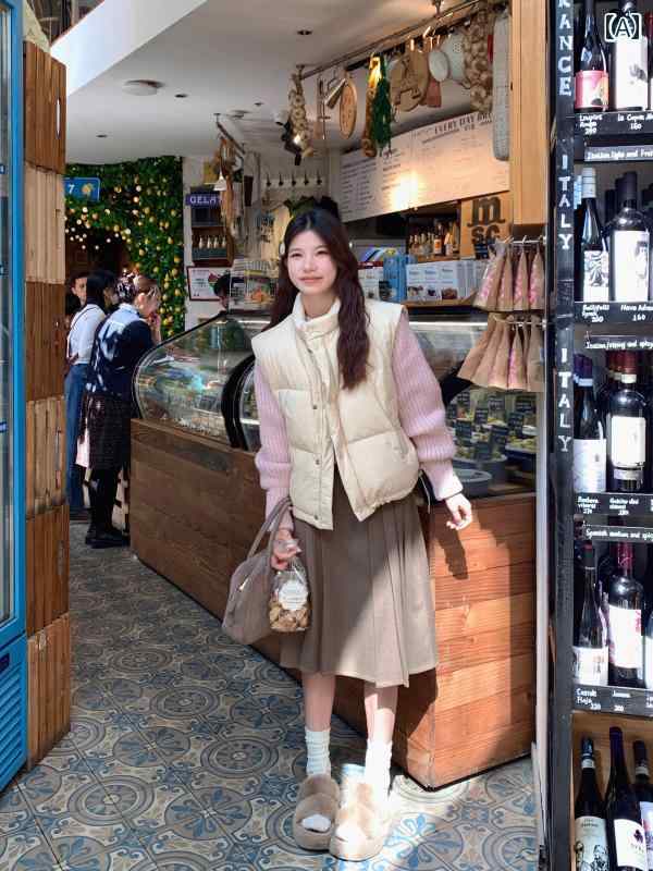 カジュアル ダウン ベスト チーズ ラビット ライト ダウン ベスト ジャケット ハイネック レディース ..