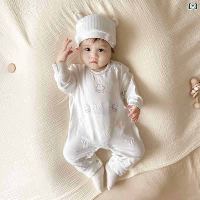 赤ちゃんの ジャンプスーツ 春秋 子供用 ジャンプスーツ ベビー 長袖 ロンパース 男の子と 女の子 ラウ..