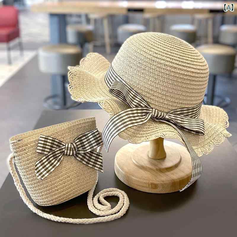 子供用 麦わら 帽子 子供用 夏用 女の子用 サンハット 帽子 女性用 ベビー用 プリンセス ビーチ用 日焼..