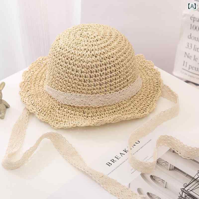 子供用 麦わら 帽子 親子 帽子 子供用 ストラップ 麦わら 夏用 爽 やか 日焼け防止 ビーチ つば 広 女..