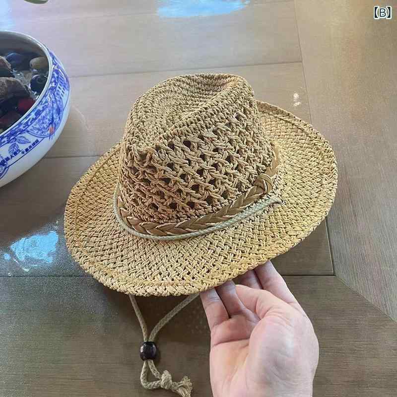 麦わら 帽子 かわいい 子供用 帽子 夏用 ウエスタン カウボーイ つば 広 親子用 麦...