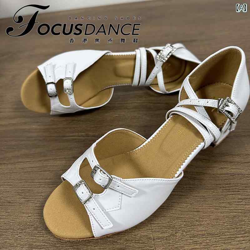 バレエ ダンス 子供用 FocusDance フォーカス ダンス シューズ 革 子供の 学生 ラテン 白靴は 自由に ..