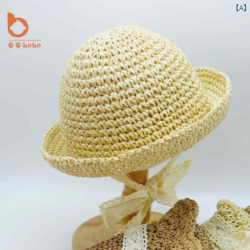 子供用 麦わら 帽子 男の子と 女の子用の 幼児用 サンハット 小中型の 子供向け おしゃれな 麦わら 帽..