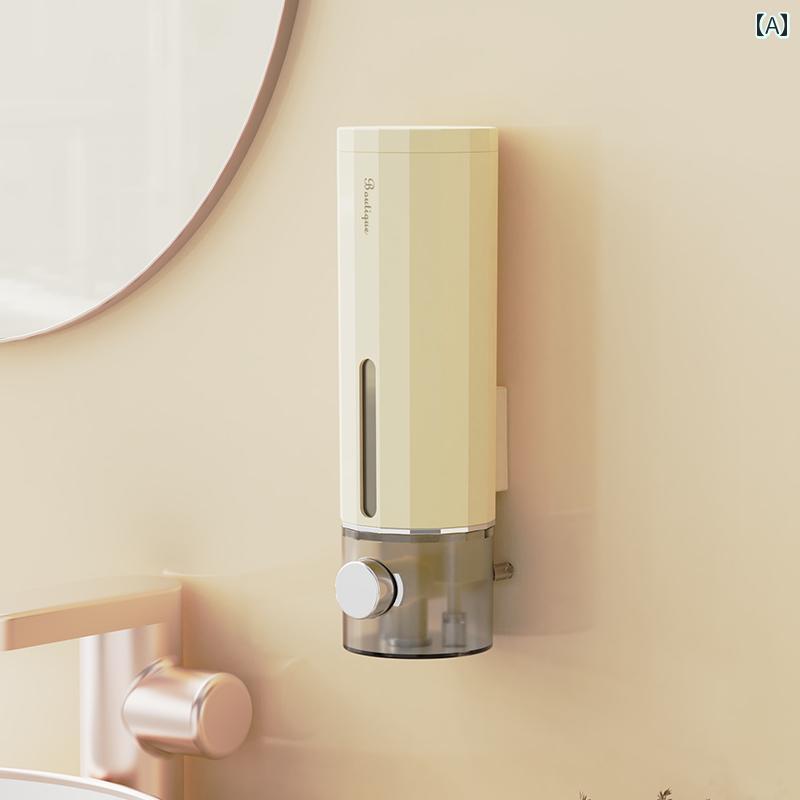 インテリア 収納 ボトル パンチ フリー ソープディスペンサー ハンドソープ 壁掛け プレス 式 ボトル ..