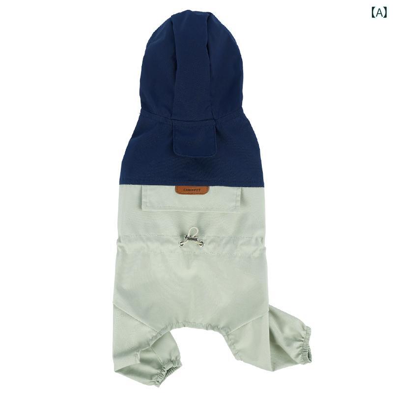 ワンちゃんの レインコート CheePet 犬用 ステッチ 四 足 レインコート テディ ペット 服 防水 レインウェア