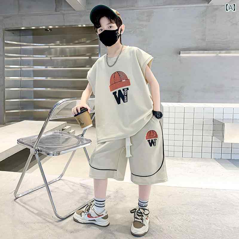 キッズ バスケットボール ウェア 子供服の 男の子 夏の スーツ 子供 2024 中型と 大型の 子供の 薄手 ベストの スポーツの