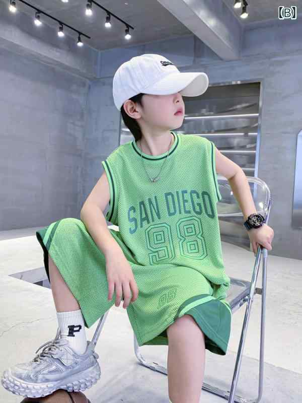 キッズ バスケットボール ウェア 男の子 夏用 速乾 バスケットボール ベスト スー...