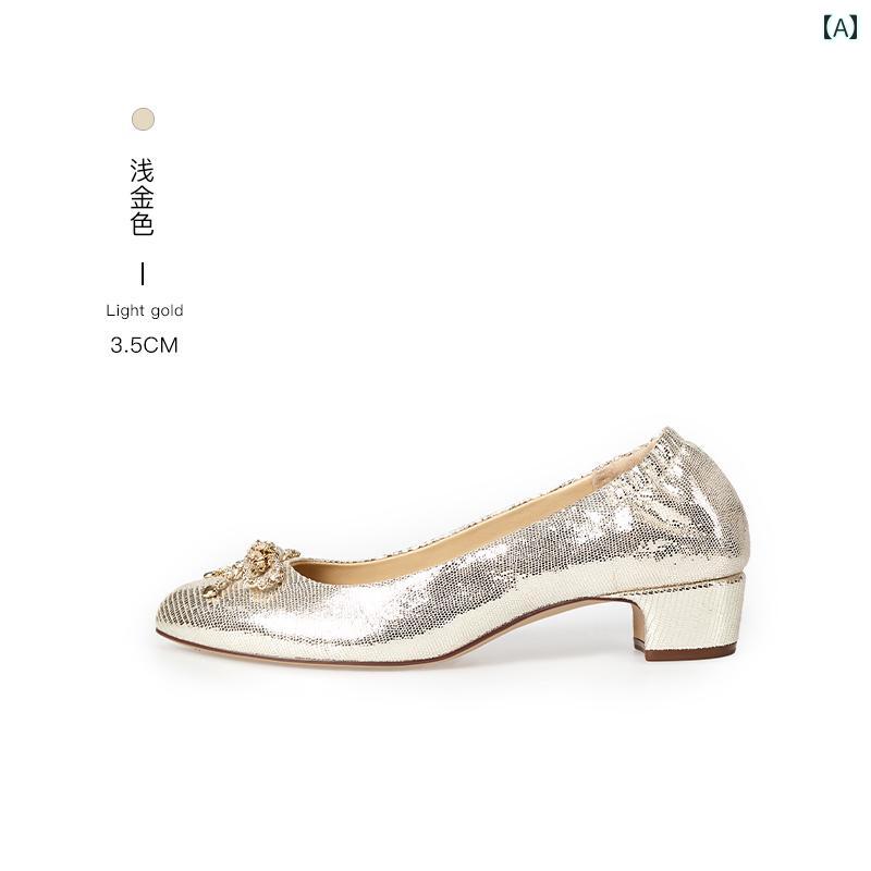 ハイヒール きれいめ LINGMEICHEN バレエ シューズ フレンチ ローヒールシューズ新 エッグロール ソフ..