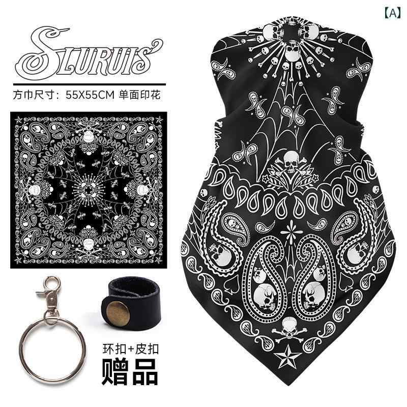 スカーフ カジュアル おしゃれ カシュー フラワー レトロ スクエア マスク バイクライディング フェイ..