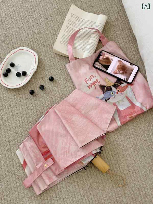 マルチ 日傘 便利 油絵 猫 日傘 かわいい 癒し 晴れ 雨 兼用 傘 女性用 黒 プラスチック 日焼け防止 紫外線 防止 ポータブル