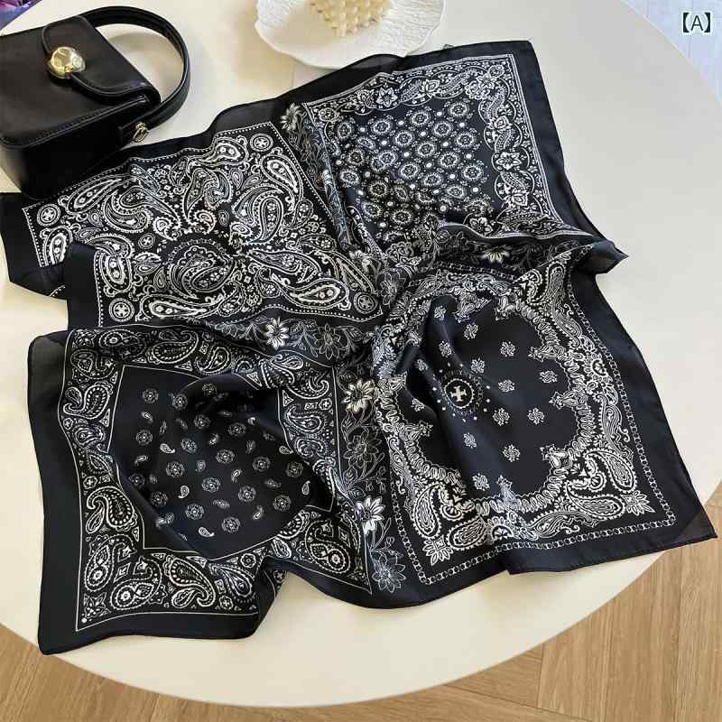 スカーフ カジュアル おしゃれ レトロ カシューナッツの 花の スカーフ スクエア レディース 春秋 薄手 ヘッド ヘア バンド 小さい スカーフな すべての マッチの 高級 アクセサリー