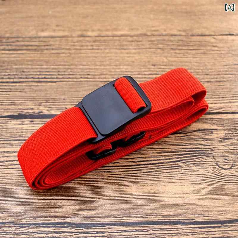 おしゃれ キッズ ベルト 女性用 薄型 メタル フリー プラスチックバックル 伸縮性 キャンバス ベルト ..