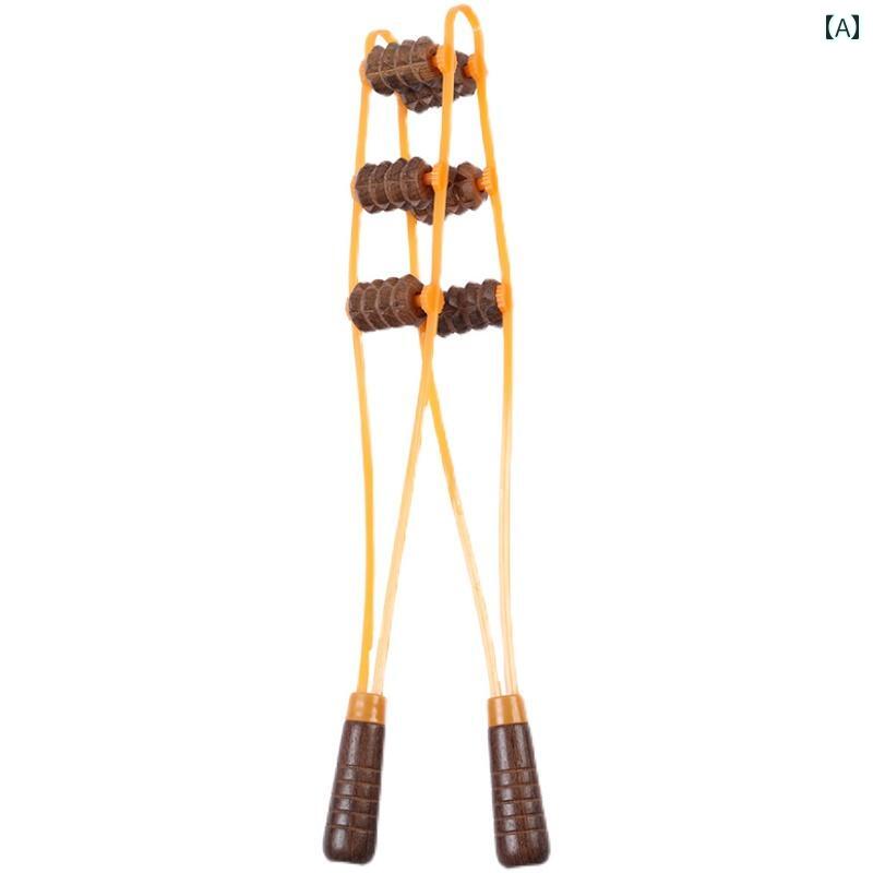 便利な マッサージ ローラー チキンウィング 木製 プルバック ホイール バック マッサージャー ウエスト ローラー 筋肉 リラクゼーション 頸 部 経 絡 緩め