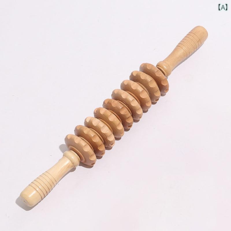 便利な マッサージ ローラー 薄手 木製の 筋肉 緩和 メイス マッサージ ローラー フィットネス 経 絡 ヨガ スティック 脚 頸 部