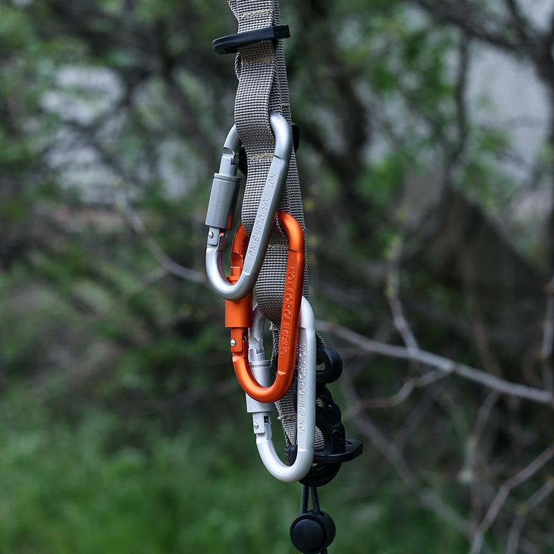 登山 グッズ 防具 アウトドア 登山用 バックル キャンプ用 軽量 チタン クイック ハンギング アルミ 合金 ロック フック キー 吊り下げ EDC バック パック D型 付き