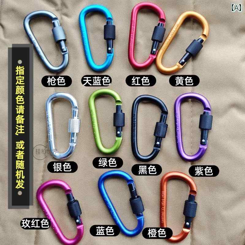 登山 グッズ 防具 アウトドア用 アルミ 合金製 大型 登山 バックル バック パック ロック 外 付け フック D型 安全 紛失 防止 接続 クイック ハンギング EDC キー チェーン