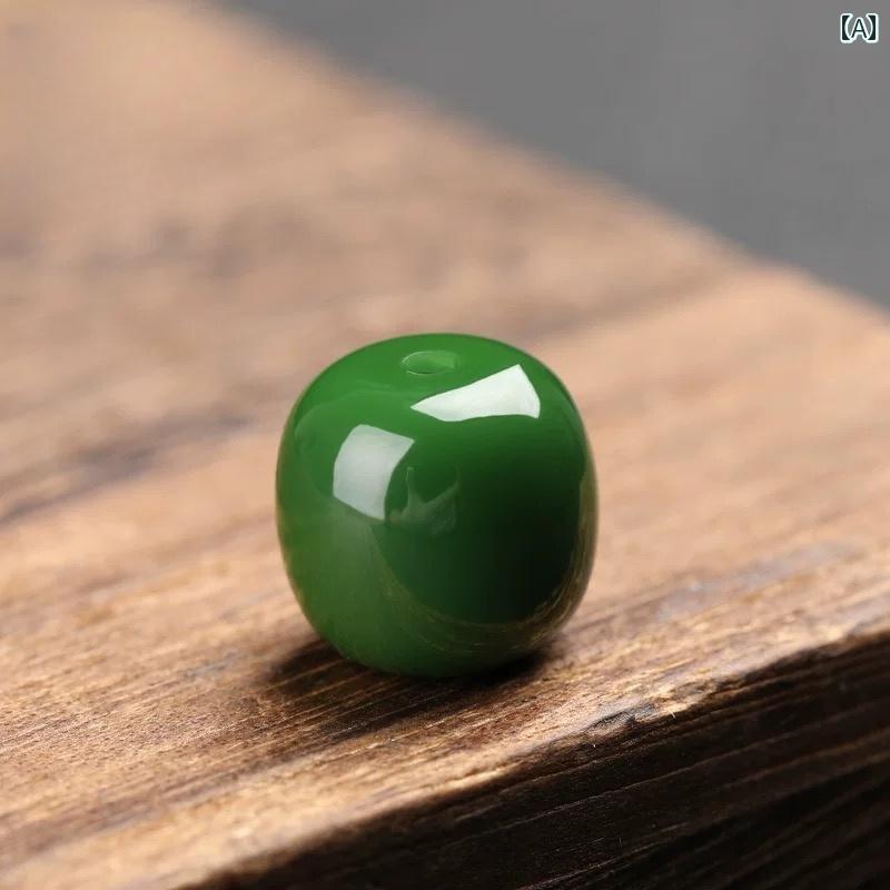 ビーズ アクセサリー な ロシア 産 ジャスパー シングル ビーズ ルース オールドスタイル ほうれん草 ..