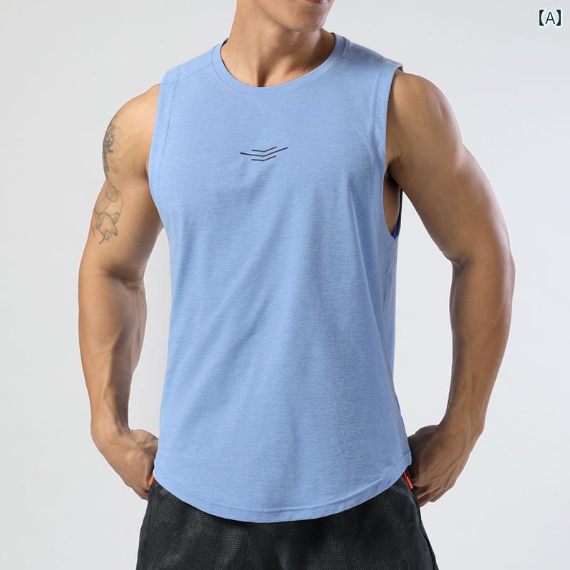 マラソン ウェア フィットネス フィットネスウェア スポーツ ベスト メンズ ゆったり 通気性 速乾 ノースリーブ Tシャツ 陸上 トレーニング スーツ マラソン ランニング トップ