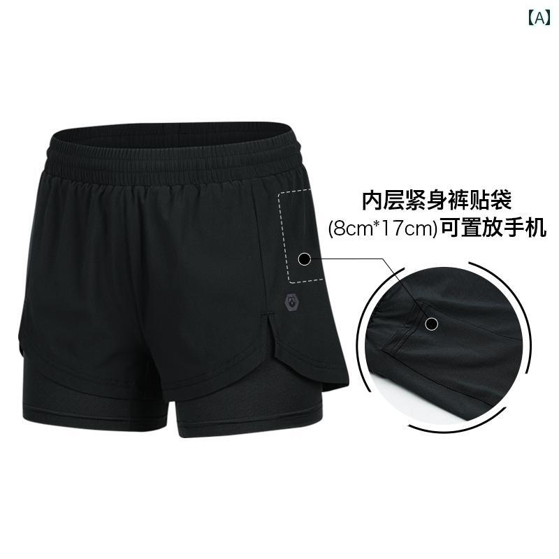 マラソン ウェア フィットネス リーウェイ プロ マラソン ランニング ショーツ 女性用 スマートフォン 夏 速乾 フィットネス ヨガ トレーニング パンツ 3点