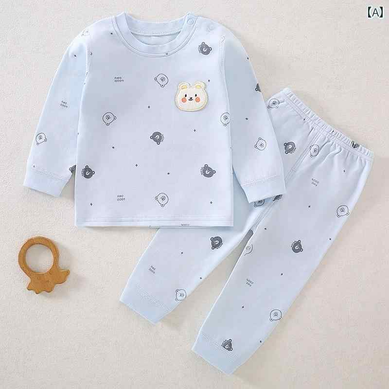 ベビー パジャマ 赤ちゃん用 ベビー ツーピース 服 プルオーバー 秋服 秋 ズボン 綿 子供用 パジャマ ..