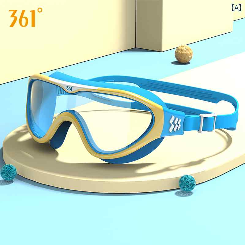 スイミング ゴーグル メンズ 361 子供用 スイミング ゴーグル 大型 フレーム HD 曇り 止め 防水 男の子用 ダイビング キャップ セット 女の子用 グラス