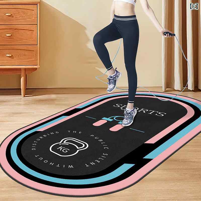 ヨガ マット フィットネス ロープ スキップ 衝撃 吸収 パッド 厚く サイレント 屋内 スポーツ 防音 フ..