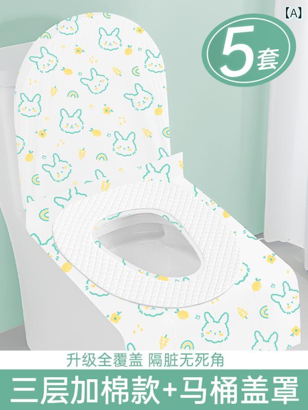 トイレマットカバー 使い捨て トイレ シート カバー フル 旅行 ホテル マタニティ トイレな 厚手 拡大