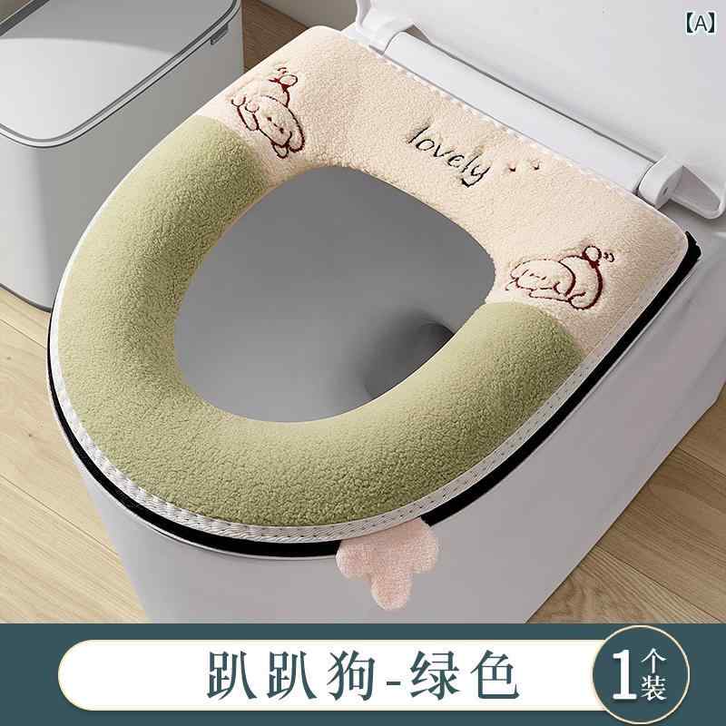 トイレマットカバー 家庭用 トイレ シート クッション 冬用 リング マット 厚手 防水 ジッパー カバー..