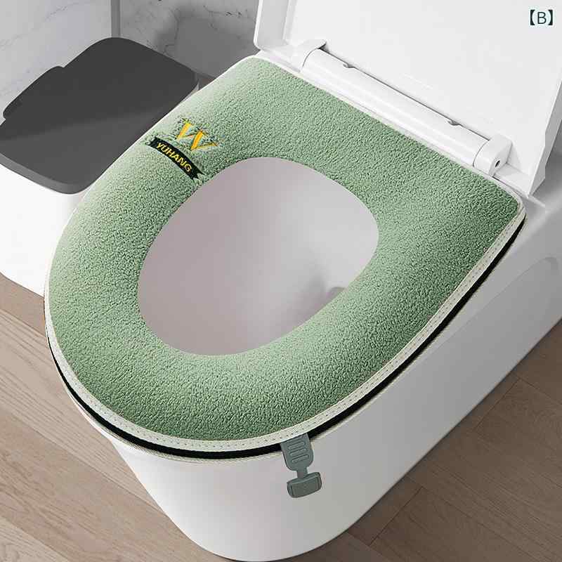トイレマットカバー 便座 クッション ホーム 汚れ 防止 冬 かわいい 厚手 ジッパー...