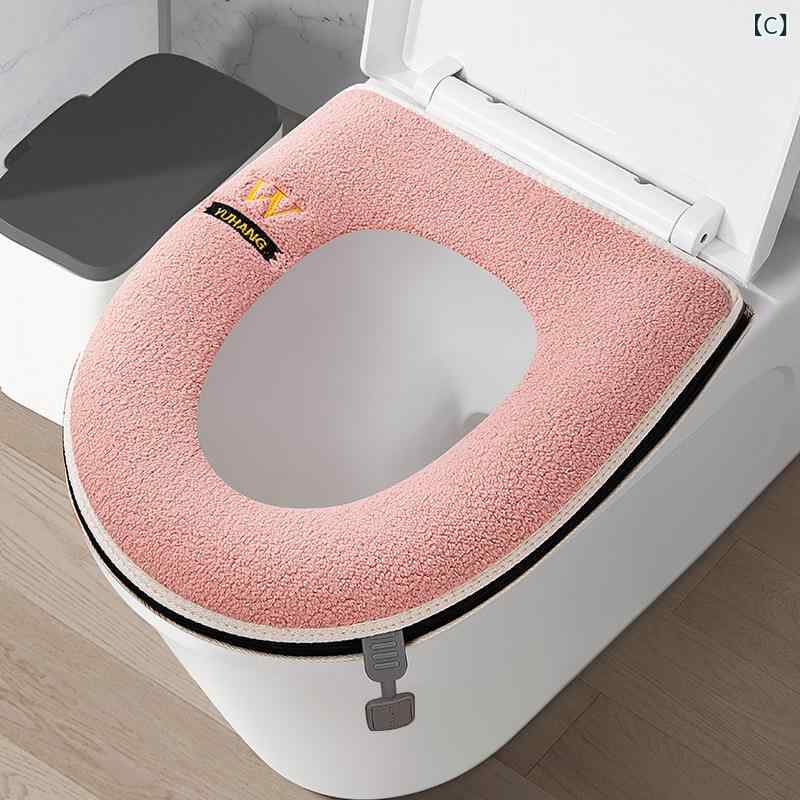 トイレマットカバー 便座 クッション ホーム 汚れ 防止 冬 かわいい 厚手 ジッパー...
